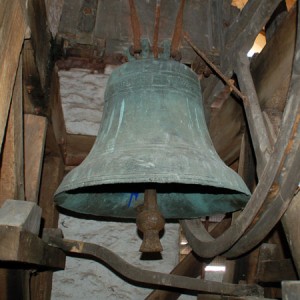 One of four bells in the tower at St Catherine's Towersey